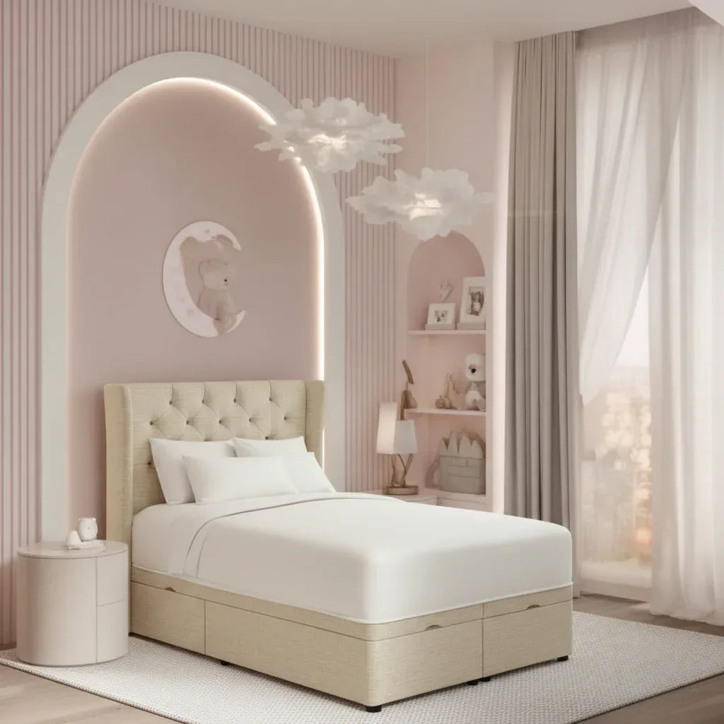 Kids Velvet Storage Bed